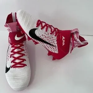 Nike Alpha Menace Elite 2 Football Cleats Red White BV2077-107 Men’s Sz 11 Rare Sz 12.5 Men- RARE Nike Alpha Menace Elite 2 White Red  main image 3